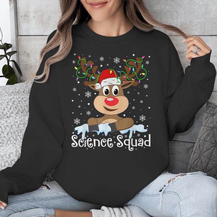 Science Teacher Squad Reindeer Christmas Teacher Xmas Lights For Men Women Unisex Sweatshirt, Science Teacher Gifts, funny design