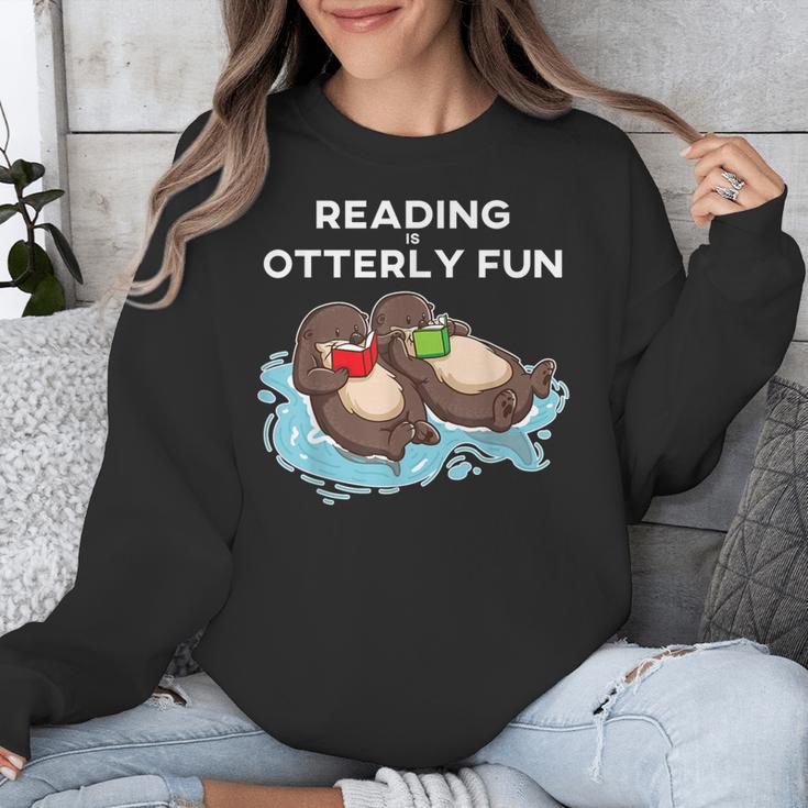 Sea Otter Book Reading Shirt For Bookworm Teachers Unisex Sweatshirt, funny design