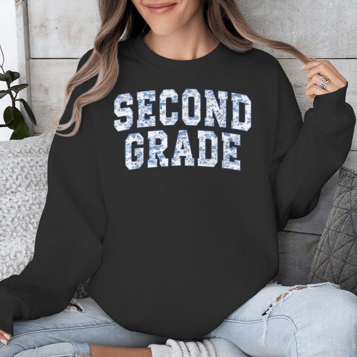 Second Grade Floral Blue Back To School 2nd Grade Teacher Unisex Sweatshirt, 2nd Grade Teacher Gifts, funny design Second Grade Floral Blue Back To School 2nd Grade Teacher Unisex Sweatshirt, 2nd Grade Teacher Gifts, funny design