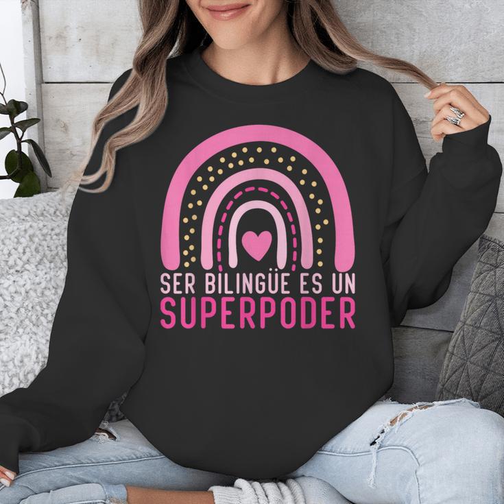 Ser Bilingue Es Un Superpoder Spanish Teacher Esl Teacher Unisex Sweatshirt, Esl Teacher Gifts, funny design Ser Bilingue Es Un Superpoder Spanish Teacher Esl Teacher Unisex Sweatshirt, Esl Teacher Gifts, funny design