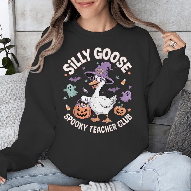 Silly Goose Spooky Teacher Club Halloween Witch Ghost Unisex Sweatshirt, funny design Silly Goose Spooky Teacher Club Halloween Witch Ghost Unisex Sweatshirt, funny design