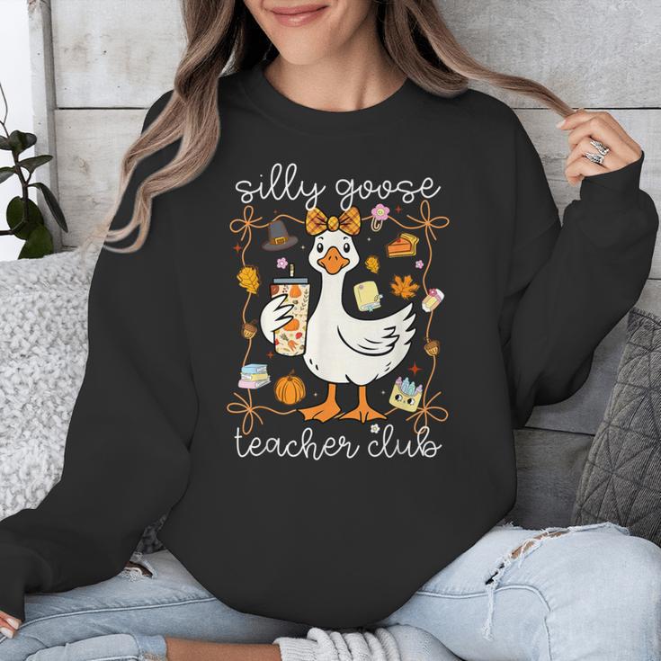 Silly Goose Teachers Club Cozy Fall Teacher Unisex Sweatshirt, funny design