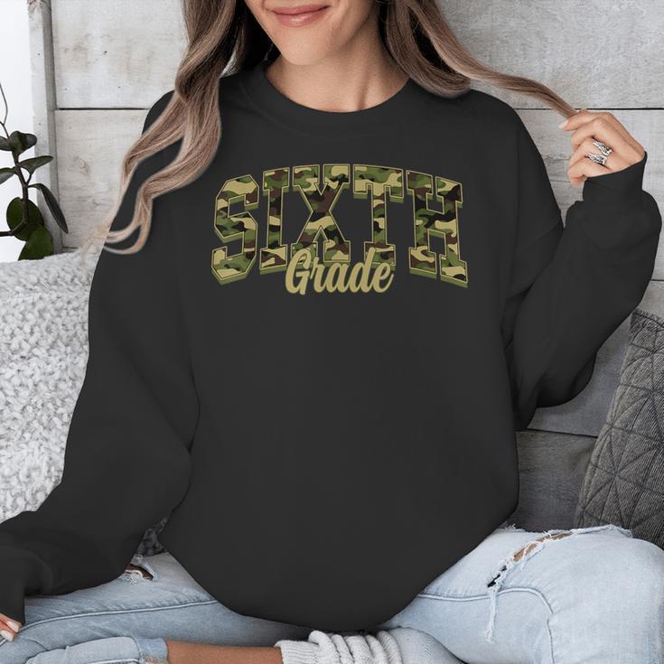 Sixth Grade Teacher Student Camouflage Back To School Unisex Sweatshirt, funny design Sixth Grade Teacher Student Camouflage Back To School Unisex Sweatshirt, funny design