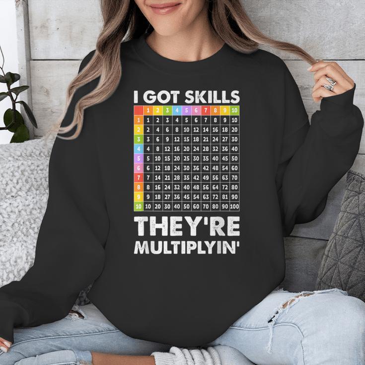 I Got Skills They'Re Multiplying Nerd Math Teacher Unisex Sweatshirt, funny design I Got Skills They'Re Multiplying Nerd Math Teacher Unisex Sweatshirt, funny design