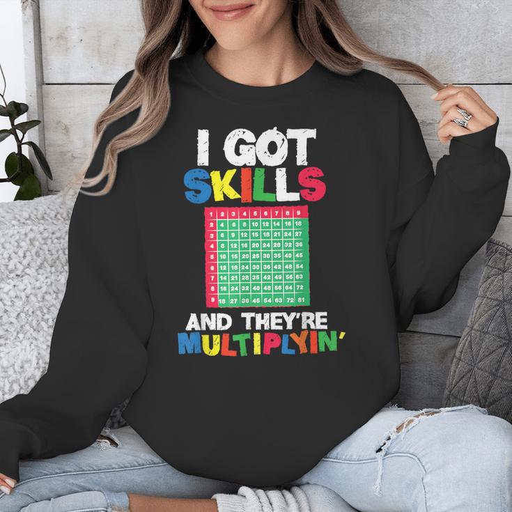 I Got Skills They'Re Multiplying Shirt Math Teacher Unisex Sweatshirt, funny design I Got Skills They'Re Multiplying Shirt Math Teacher Unisex Sweatshirt, funny design