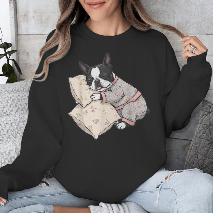 Sleepy Boston Terrier Pajama Men Women Kids Unisex Sweatshirt, funny design