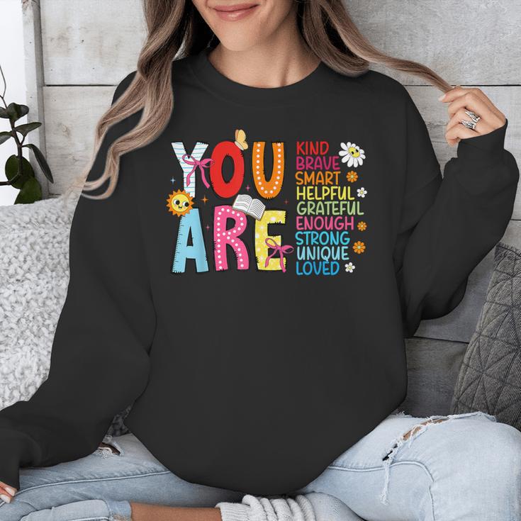 You Are Smart Brave Strong Kind Loved Motivation Teacher Kid Unisex Sweatshirt, funny design You Are Smart Brave Strong Kind Loved Motivation Teacher Kid Unisex Sweatshirt, funny design