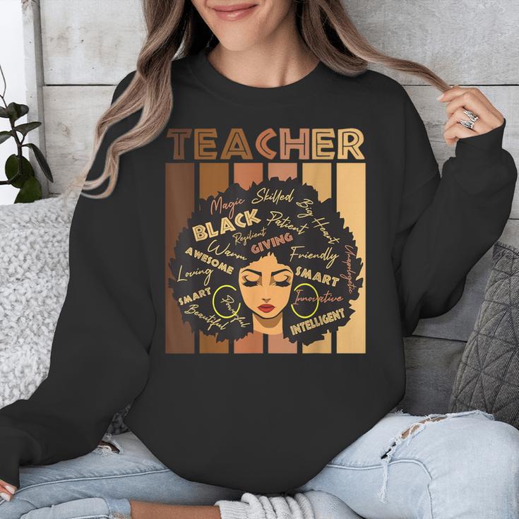 Smart Teacher Afro Girl Melanin African American Wowen Unisex Sweatshirt, funny design