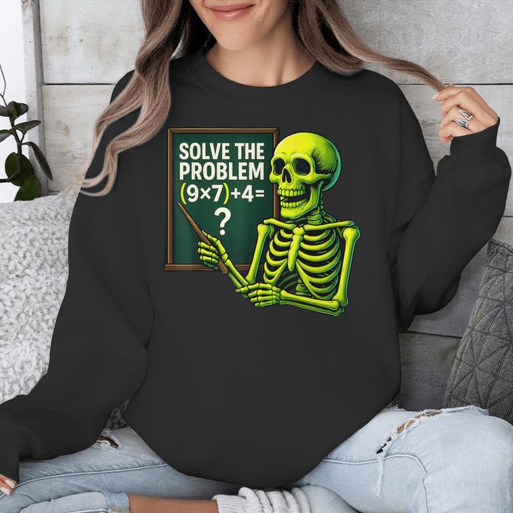 Solve The Problem Skeleton Teacher Halloween Math Six Seven Unisex Sweatshirt, funny design Solve The Problem Skeleton Teacher Halloween Math Six Seven Unisex Sweatshirt, funny design