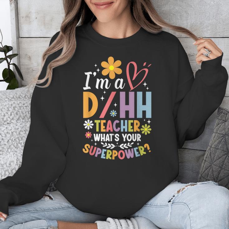 Special Education ASL Teacher Superpower DHH Teacher Unisex Sweatshirt, funny design Special Education ASL Teacher Superpower DHH Teacher Unisex Sweatshirt, funny design