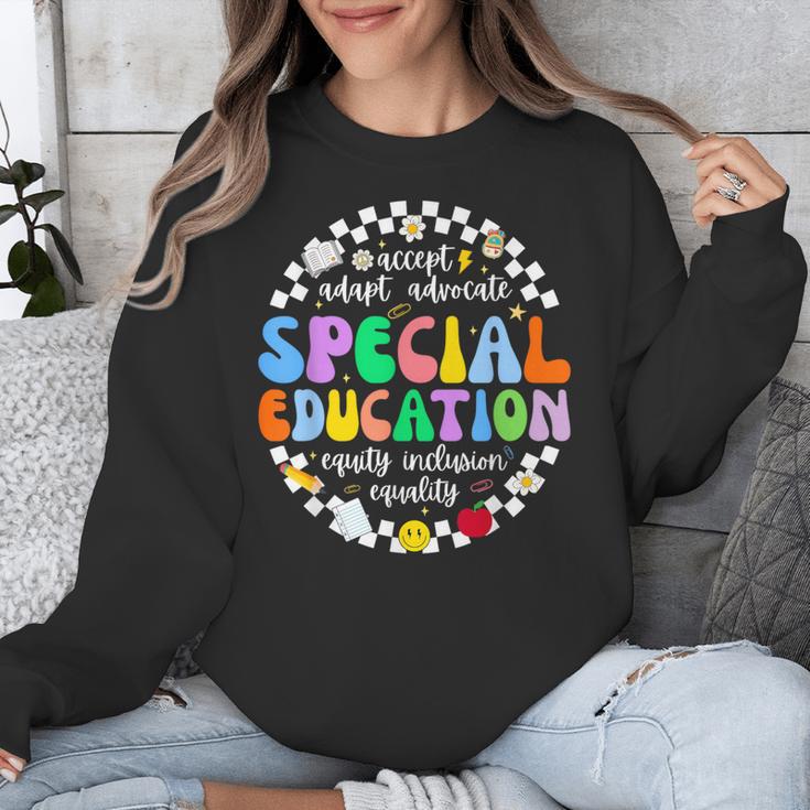 Special Education Teacher SPED Squad Team Kids Men Groovy Unisex Sweatshirt, Groovy Teacher Gifts, funny design Special Education Teacher SPED Squad Team Kids Men Groovy Unisex Sweatshirt, Groovy Teacher Gifts, funny design