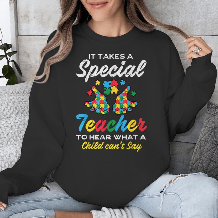 Special Teacher To Hear Child Cant Say Autism Awareness Sped Unisex Sweatshirt, funny design