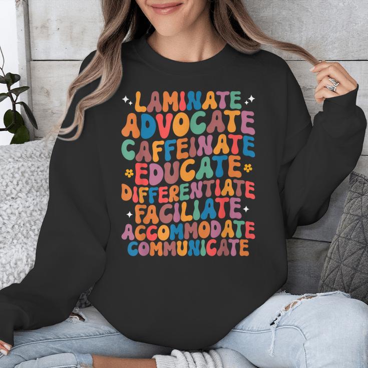 Sped Caffeinate Advocate Laminate Educate Teacher Men Women Kids Unisex Sweatshirt, funny design Sped Caffeinate Advocate Laminate Educate Teacher Men Women Kids Unisex Sweatshirt, funny design