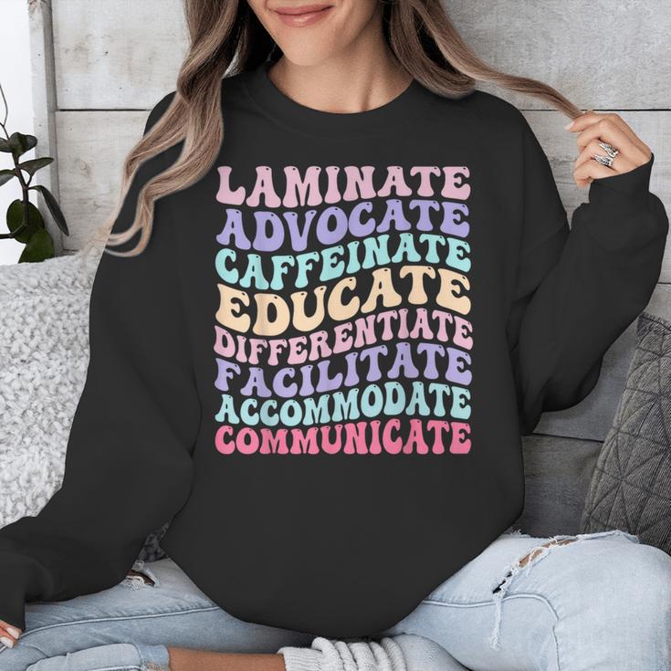 Sped Caffeinate Advocate Laminate Educate Teacher Unisex Sweatshirt, funny design Sped Caffeinate Advocate Laminate Educate Teacher Unisex Sweatshirt, funny design