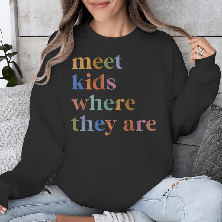 SPED Teacher SLP Meet Kids Where They Are Special Education Unisex Sweatshirt, funny design