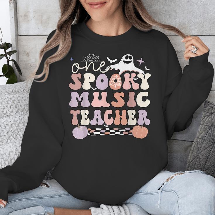 Spooky Music Teacher Halloween Music Teaching Men Women Unisex Sweatshirt, funny design
