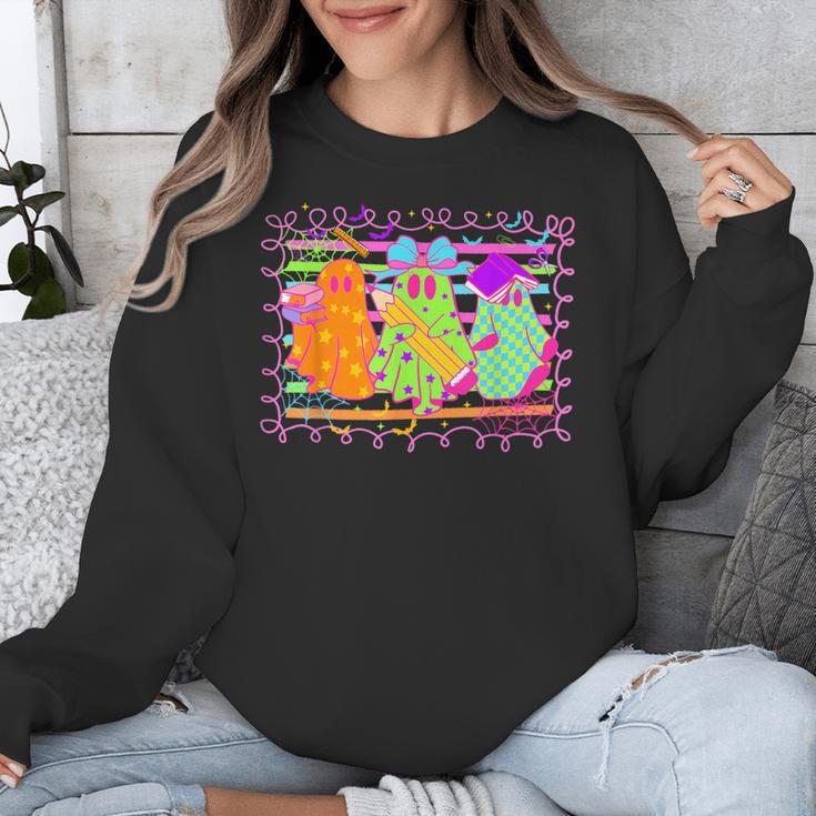Spooky Teacher Halloween Ghost Fall Autumn Season Women Unisex Sweatshirt, funny design Spooky Teacher Halloween Ghost Fall Autumn Season Women Unisex Sweatshirt, funny design