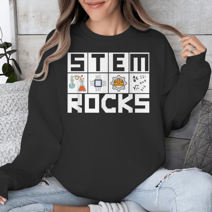 STEM Rocks Science Technology Engineering Math STEM Teacher Unisex Sweatshirt, Science Teacher Gifts, funny design STEM Rocks Science Technology Engineering Math STEM Teacher Unisex Sweatshirt, Science Teacher Gifts, funny design