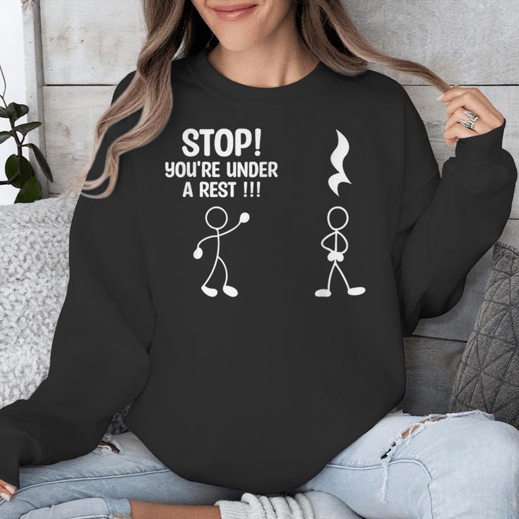 Stop You'Re Under A Rest Music Teacher Unisex Sweatshirt, funny design Stop You'Re Under A Rest Music Teacher Unisex Sweatshirt, funny design