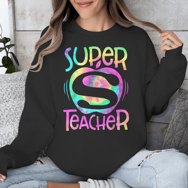 Super Teacher Back To School Apple Tie Dye First Day Unisex Sweatshirt, Super Teacher Gifts, funny design Super Teacher Back To School Apple Tie Dye First Day Unisex Sweatshirt, Super Teacher Gifts, funny design