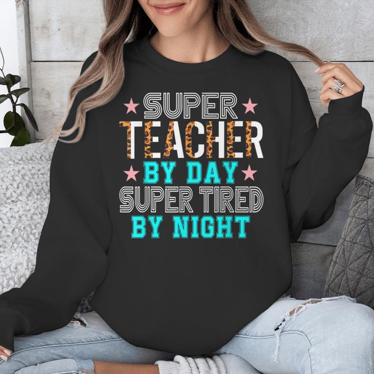 Super Teacher By Day Super Tired By Night Superhero Teacher Men Women Unisex Sweatshirt, Super Teacher Gifts, funny design