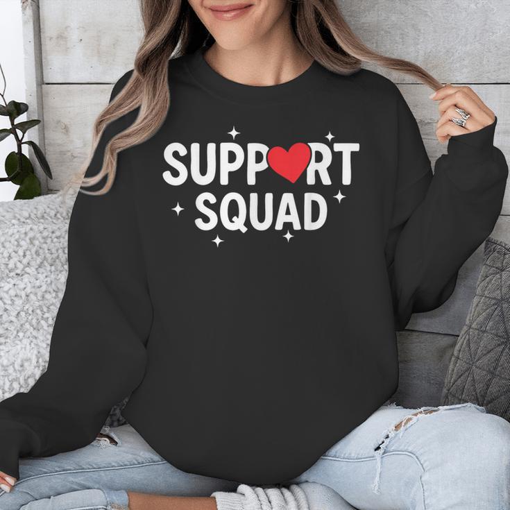 Support Squad Cute Heart Supportive Teacher Team Member Unisex Sweatshirt, funny design Support Squad Cute Heart Supportive Teacher Team Member Unisex Sweatshirt, funny design