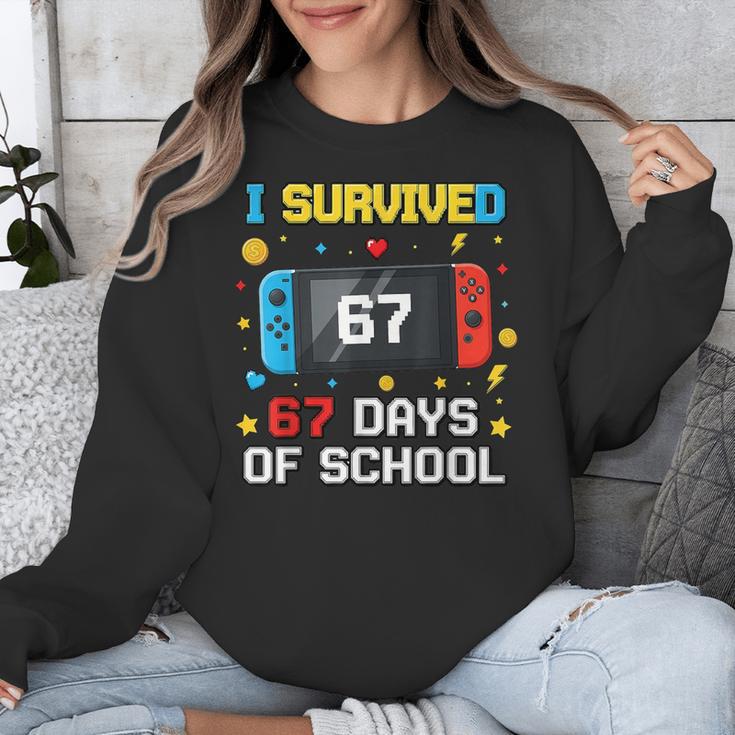 I Survived 67 Days Of School 67 Teacher Squad Matching Unisex Sweatshirt, funny design I Survived 67 Days Of School 67 Teacher Squad Matching Unisex Sweatshirt, funny design