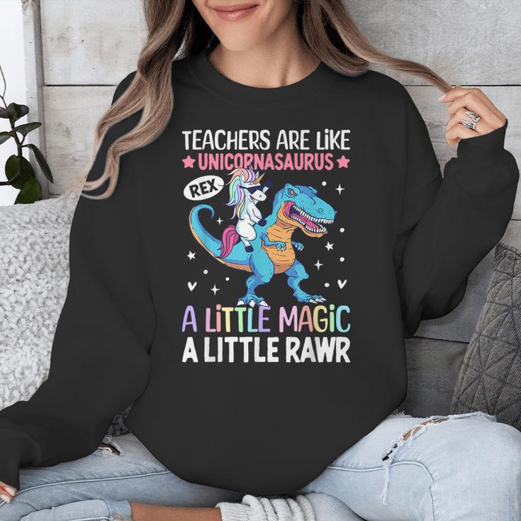 T Rex Dinosaur Unicorn Teachers Are Like Unicornasaurus Rex Unisex Sweatshirt, funny design T Rex Dinosaur Unicorn Teachers Are Like Unicornasaurus Rex Unisex Sweatshirt, funny design