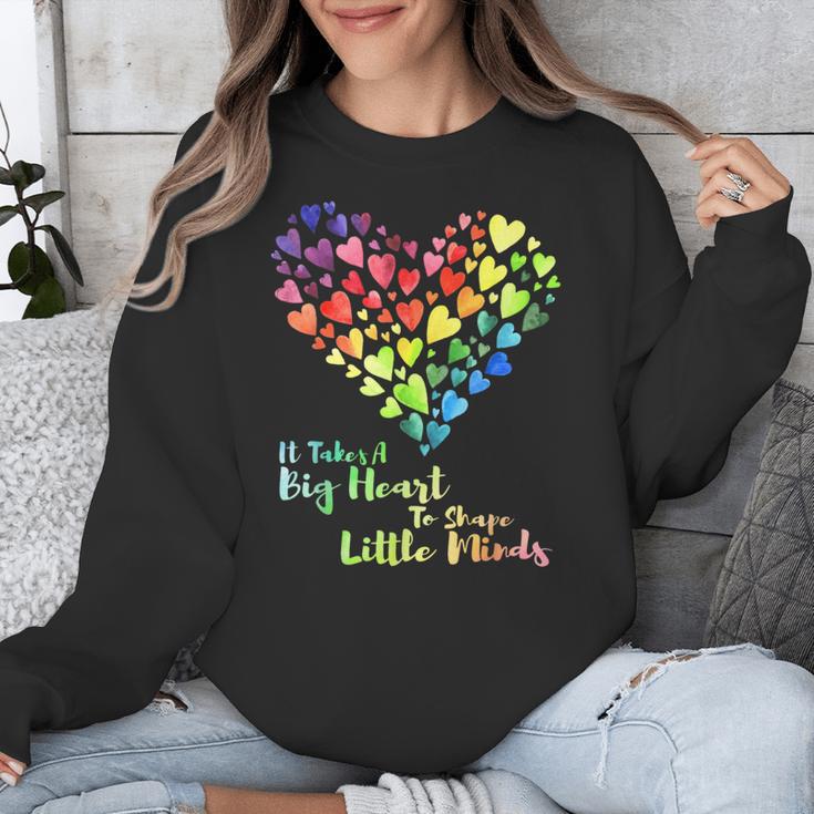 It Takes A Big Heart To Shape Little Minds Teacher Student Men Women Kids Unisex Sweatshirt, funny design