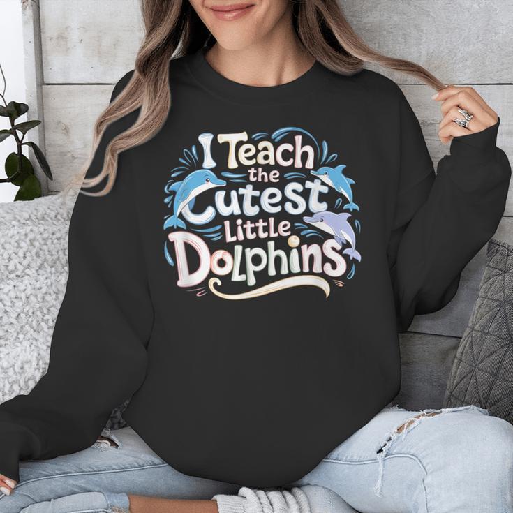 I Teach The Cutest Little Dolphins Cute Animal Teacher Unisex Sweatshirt, funny design I Teach The Cutest Little Dolphins Cute Animal Teacher Unisex Sweatshirt, funny design