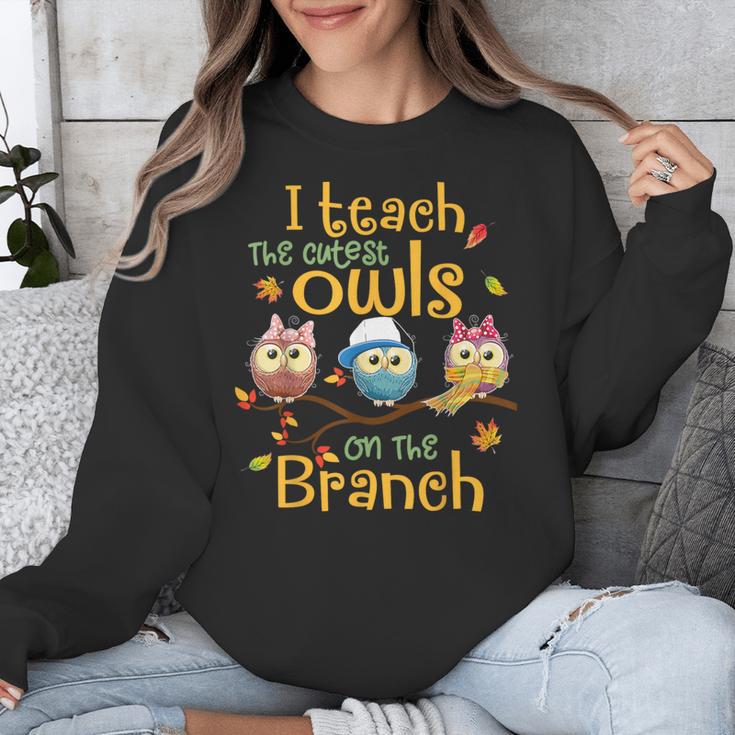 I Teach The Cutest Owls On The Branch Teacher Fall Autumn Unisex Sweatshirt, funny design I Teach The Cutest Owls On The Branch Teacher Fall Autumn Unisex Sweatshirt, funny design