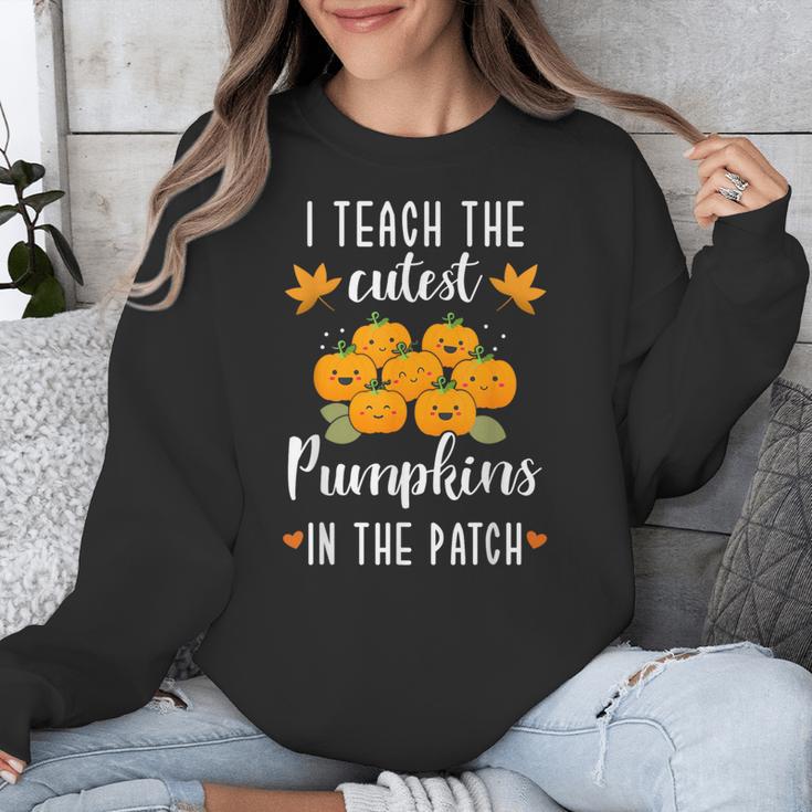 I Teach The Cutest Pumpkins In The Patch Halloween Teacher Unisex Sweatshirt, funny design
