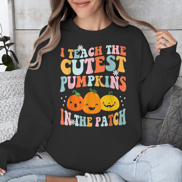 I Teach The Cutest Pumpkins In The Patch Teacher Unisex Sweatshirt, funny design