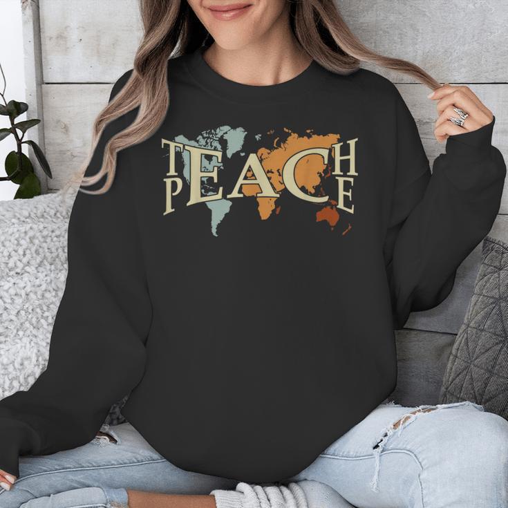 Teach Peace Teacher Teacher Unisex Sweatshirt, funny design Teach Peace Teacher Teacher Unisex Sweatshirt, funny design