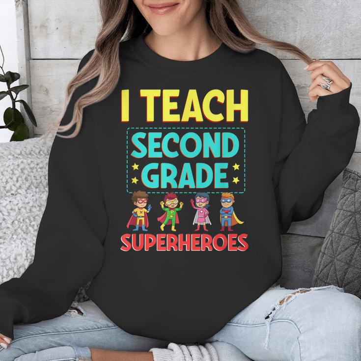 I Teach Second Grade Superheroes Teacher Superhero Unisex Sweatshirt, funny design I Teach Second Grade Superheroes Teacher Superhero Unisex Sweatshirt, funny design