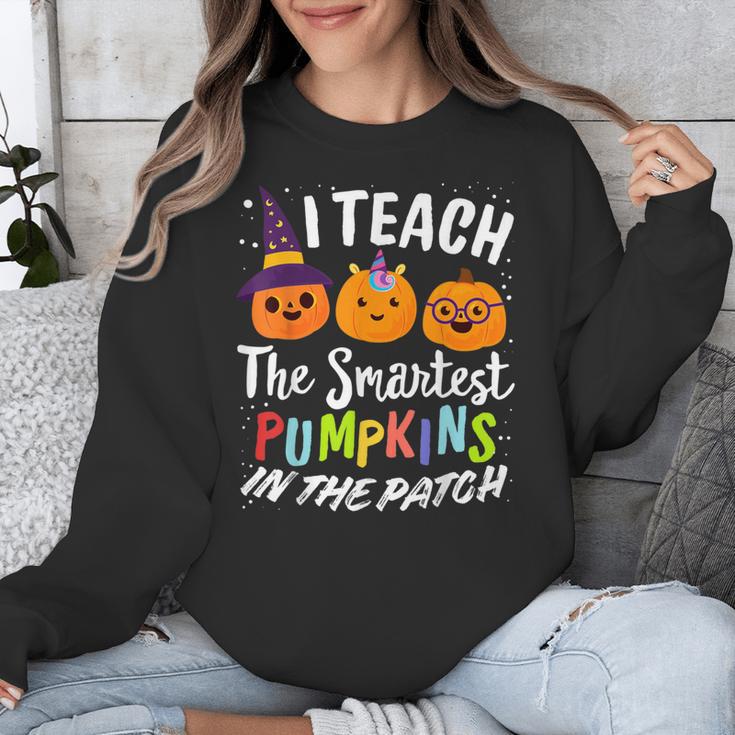 I Teach The Smartest Pumpkins The Patch Teacher Fall Season For Men Women Kids Unisex Sweatshirt, funny design I Teach The Smartest Pumpkins The Patch Teacher Fall Season For Men Women Kids Unisex Sweatshirt, funny design