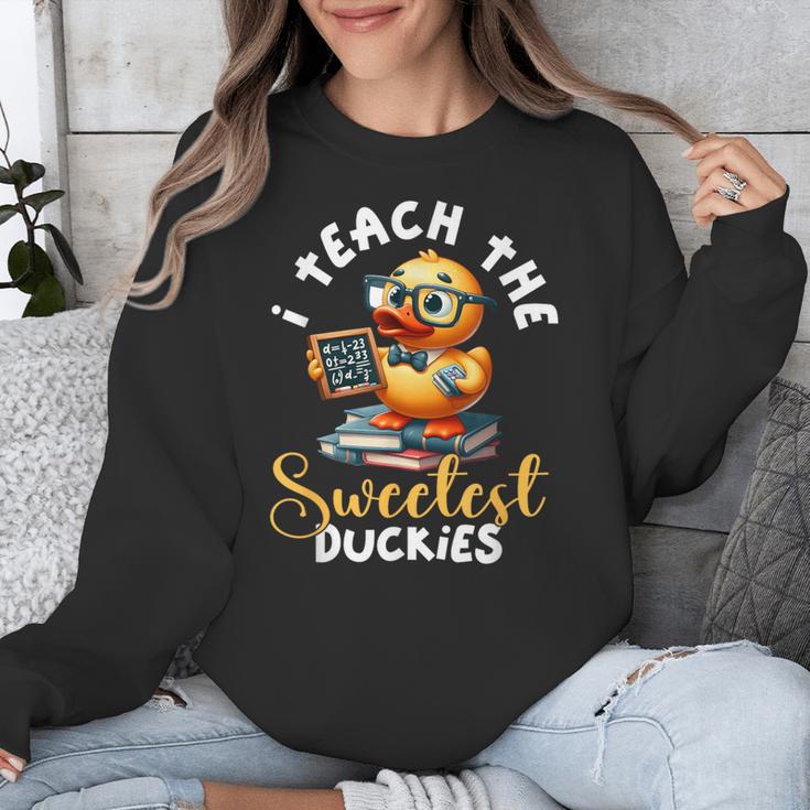 I Teach The Sweetest Duckies Teacher Rubber Duck Teaching Unisex Sweatshirt, funny design I Teach The Sweetest Duckies Teacher Rubber Duck Teaching Unisex Sweatshirt, funny design