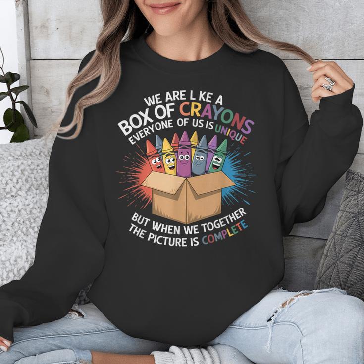 Teacher We Are Like a Box Of Crayons Unisex Sweatshirt, funny design Teacher We Are Like a Box Of Crayons Unisex Sweatshirt, funny design