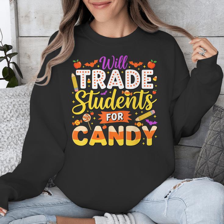 Teacher Cute Will Trade Students For Candy Halloween Costume Unisex Sweatshirt, funny design Teacher Cute Will Trade Students For Candy Halloween Costume Unisex Sweatshirt, funny design