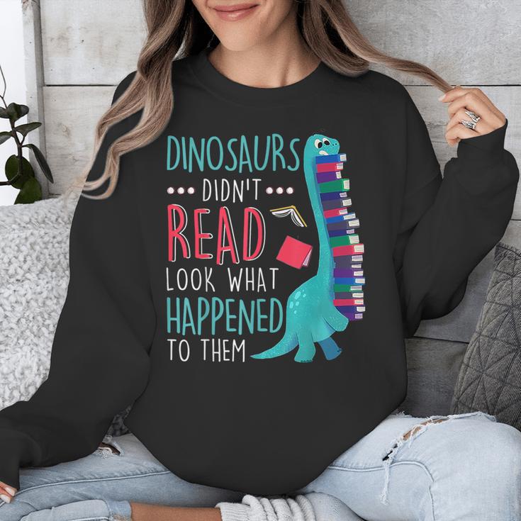 Teacher Dinosaurs Didnt Read Look What Happened Book Reading Unisex Sweatshirt, funny design Teacher Dinosaurs Didnt Read Look What Happened Book Reading Unisex Sweatshirt, funny design