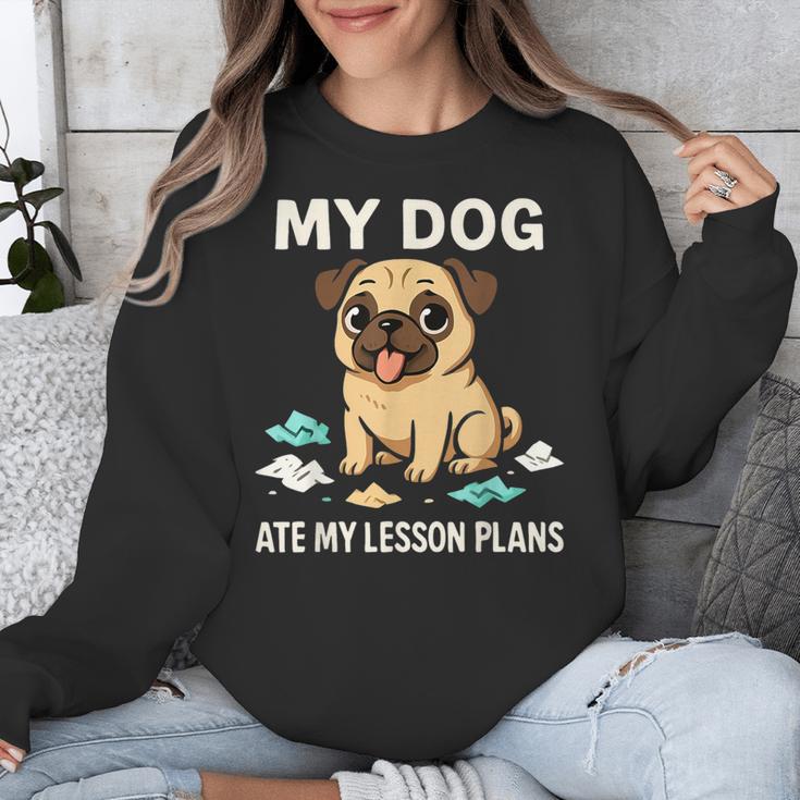 Teacher My Dog Ate My Lesson Plans School Staff Unisex Sweatshirt, funny design