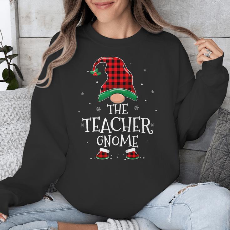 Teacher Gnome Xmas Family Matching Plaid Christmas Gnomes Unisex Sweatshirt, funny design Teacher Gnome Xmas Family Matching Plaid Christmas Gnomes Unisex Sweatshirt, funny design