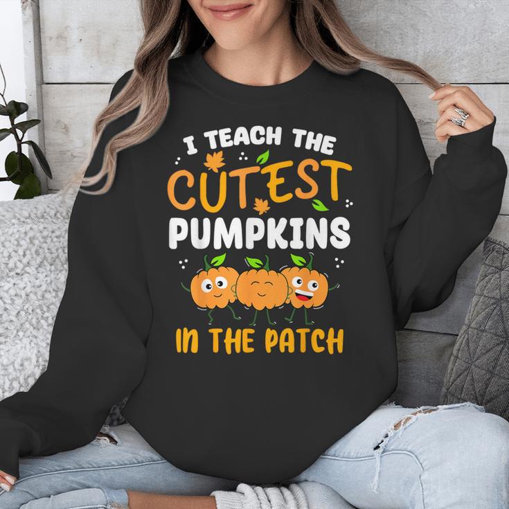Teacher Halloween Pre-K Teacher Kindergarten Cutest Pumpkins Men Women Kids Unisex Sweatshirt, funny design