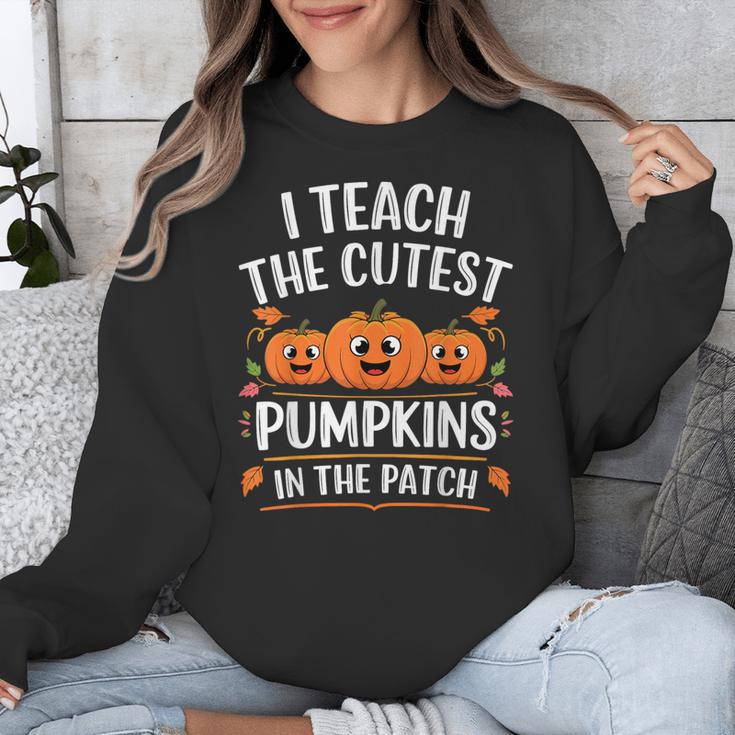 Teacher Halloween I Teach The Cutest Pumpkins In The Patch Unisex Sweatshirt, funny design
