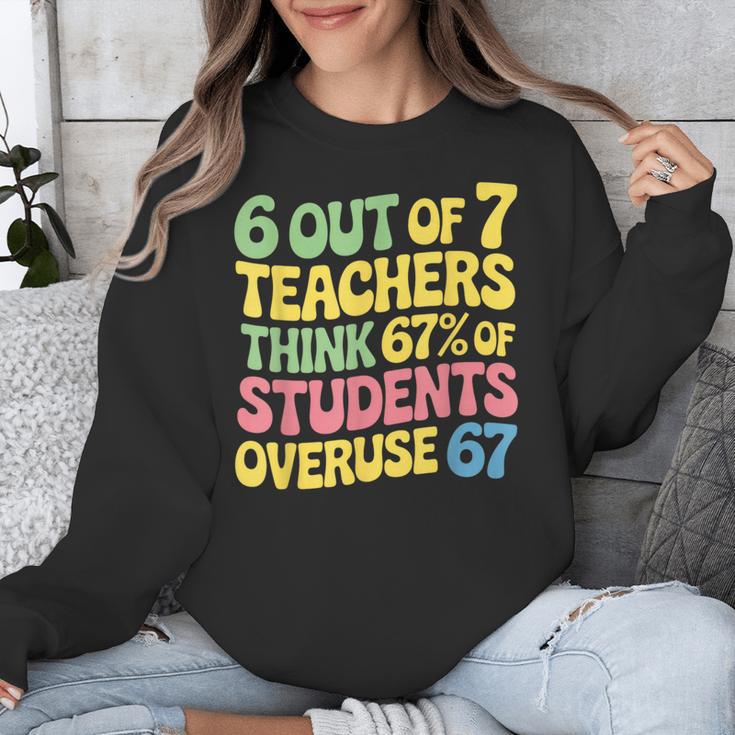 Teacher Overuse 67 Teacher Unisex Sweatshirt, funny design Teacher Overuse 67 Teacher Unisex Sweatshirt, funny design