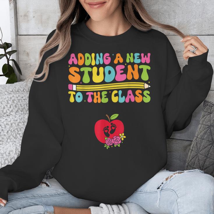 Teacher Pregnancy Announcement Clothing Expecting Teacher X-Small Unisex Sweatshirt, funny design