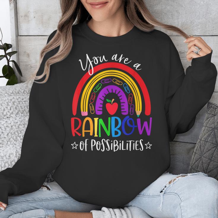 Teacher You Are a Rainbow Of Possibilities Funny Unisex Sweatshirt, funny design Teacher You Are a Rainbow Of Possibilities Funny Unisex Sweatshirt, funny design