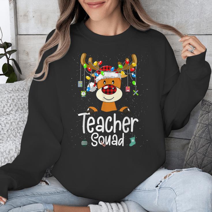 Teacher Squad Red Plaid Rudolph Reindeer Christmas Unisex Sweatshirt, funny design Teacher Squad Red Plaid Rudolph Reindeer Christmas Unisex Sweatshirt, funny design