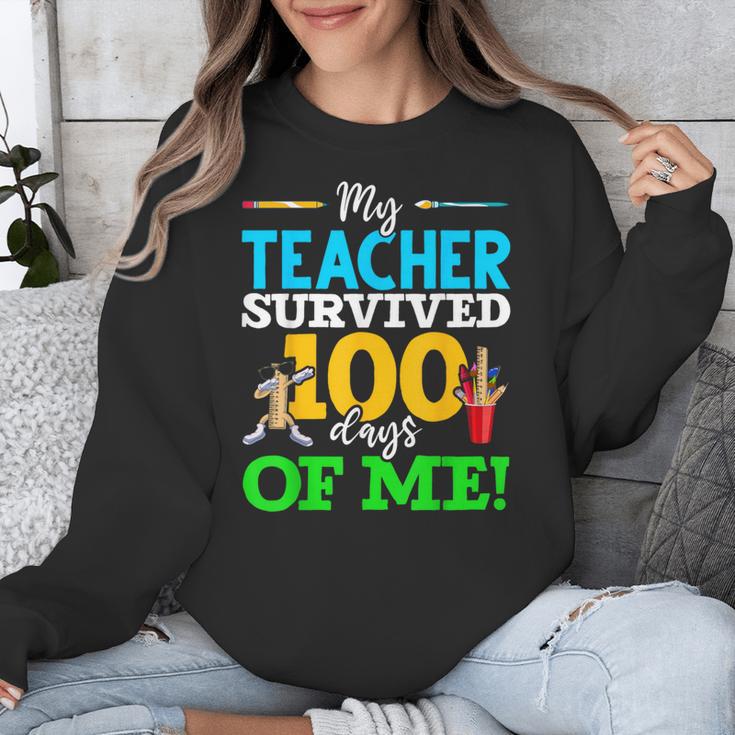 My Teacher Survived 100 Days Of Me Dab 100 Days Of School For Men Women Kids Unisex Sweatshirt, funny design My Teacher Survived 100 Days Of Me Dab 100 Days Of School For Men Women Kids Unisex Sweatshirt, funny design