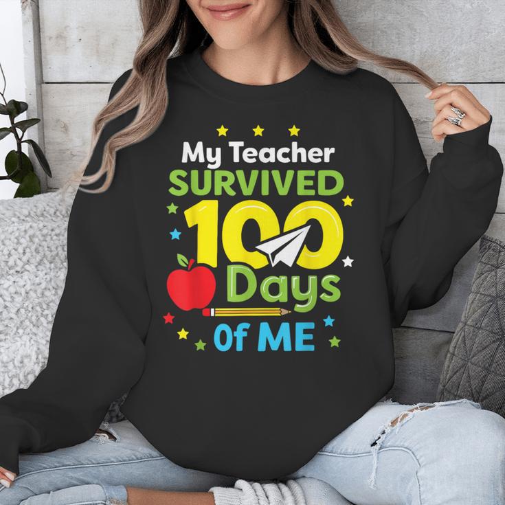 My Teacher Survived 100 Days Of Me Unisex Sweatshirt, funny design